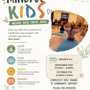 Mindful Kids Program September 12th (Grades K-4)