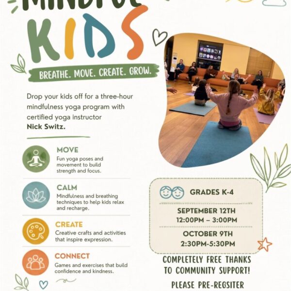 Mindful Kids Program September 11th (Grades K-4)