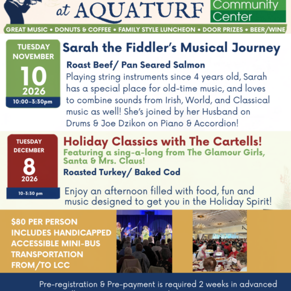 Senior/Adult Day Trip: Aquaturf with Sarah the Fiddler's Musical Journey